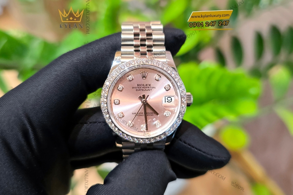 Kỳ Lân Luxury rolex datejust 31 hong kim cuong 278384rbr 0036 11 Đồng hồ Rolex Datejust 31 hồng kim cương 278384RBR-0036