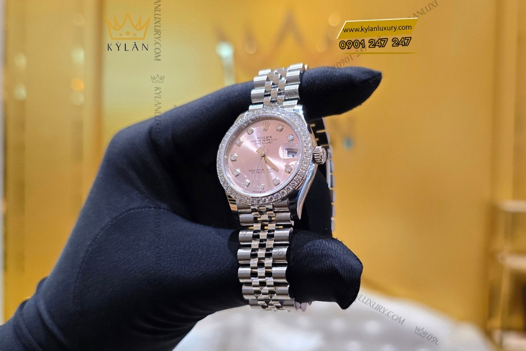 Kỳ Lân Luxury rolex datejust 31 hong kim cuong 278384rbr 0036 13 Đồng hồ Rolex Datejust 31 hồng kim cương 278384RBR-0036
