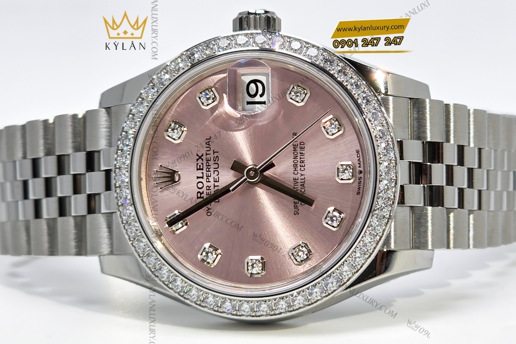 Kỳ Lân Luxury rolex datejust 31 hong kim cuong 278384rbr 0036 2 Đồng hồ Rolex Datejust 31 hồng kim cương 278384RBR-0036