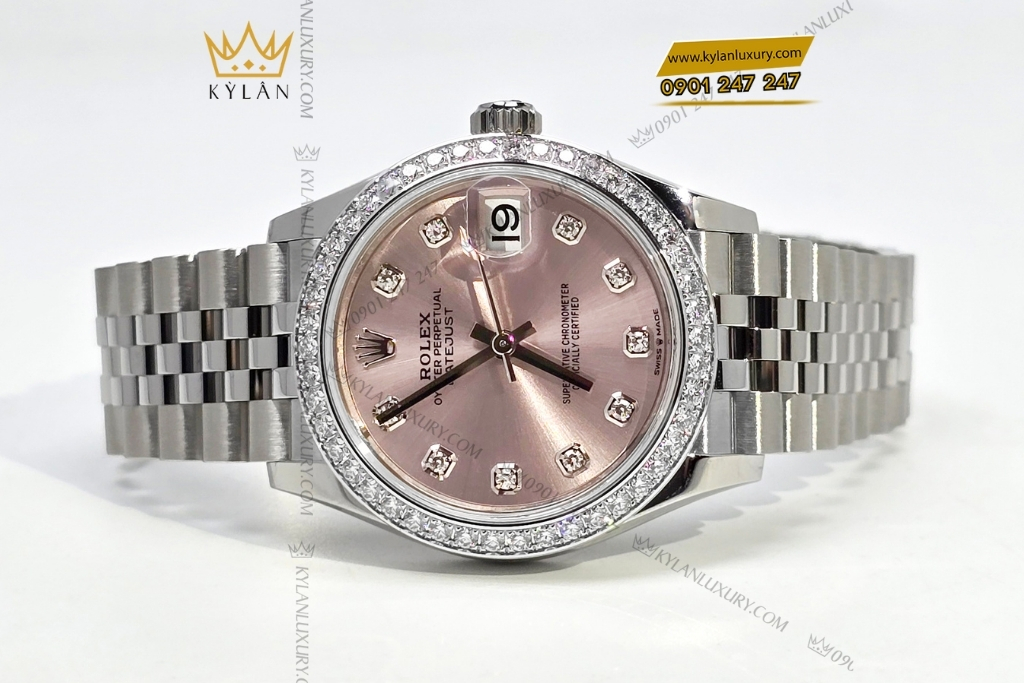 Kỳ Lân Luxury rolex datejust 31 hong kim cuong 278384rbr 0036 3 Đồng hồ Rolex Datejust 31 hồng kim cương 278384RBR-0036