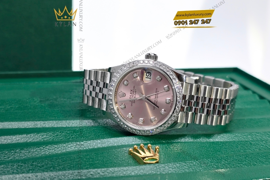 Kỳ Lân Luxury rolex datejust 31 hong kim cuong 278384rbr 0036 6 Đồng hồ Rolex Datejust 31 hồng kim cương 278384RBR-0036