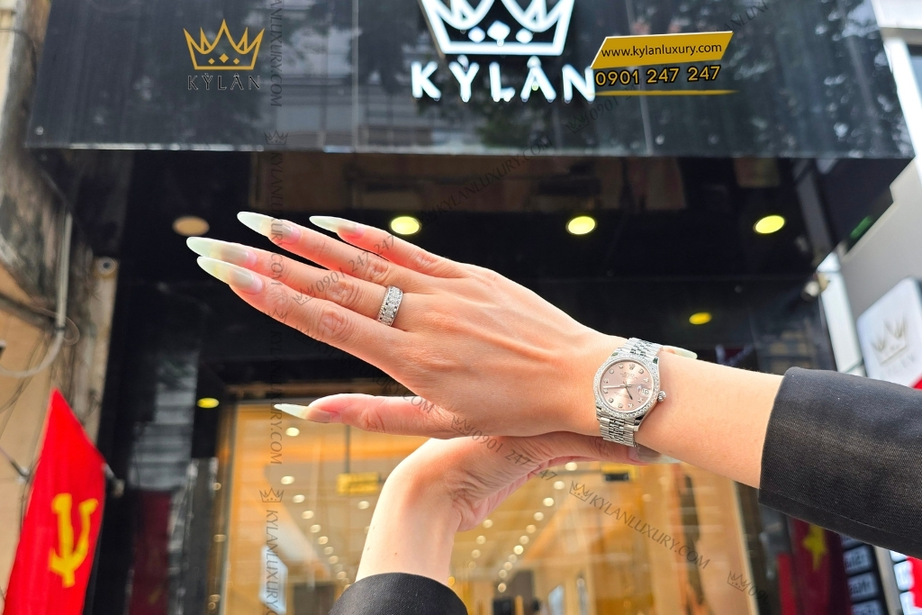 Kỳ Lân Luxury rolex datejust 31 hong kim cuong 278384rbr 0036 7 Đồng hồ Rolex Datejust 31 hồng kim cương 278384RBR-0036