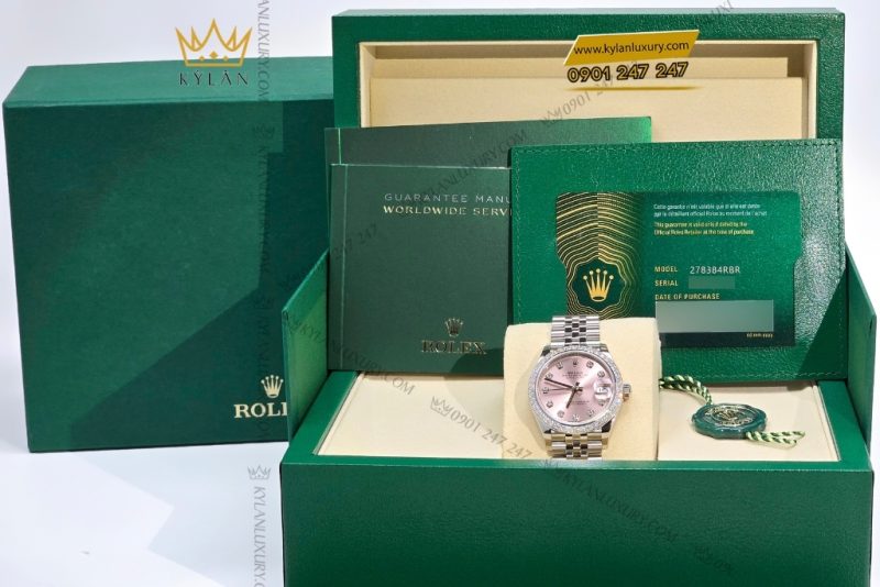 Đồng hồ Rolex Datejust 31 hồng kim cương 278384RBR-0036