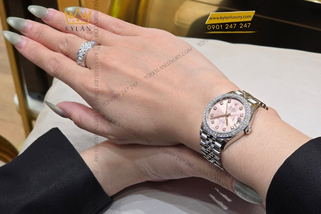 Kỳ Lân Luxury rolex datejust 31 hong kim cuong 278384rbr 0036 9 Đồng hồ Rolex Datejust 31 hồng kim cương 278384RBR-0036