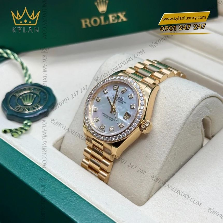 Kỳ Lân Luxury rolex datejust 31 m278288rbr 0006 10 Đồng hồ Rolex Datejust 31 vàng vàng xà cừ 278288RBR-0006