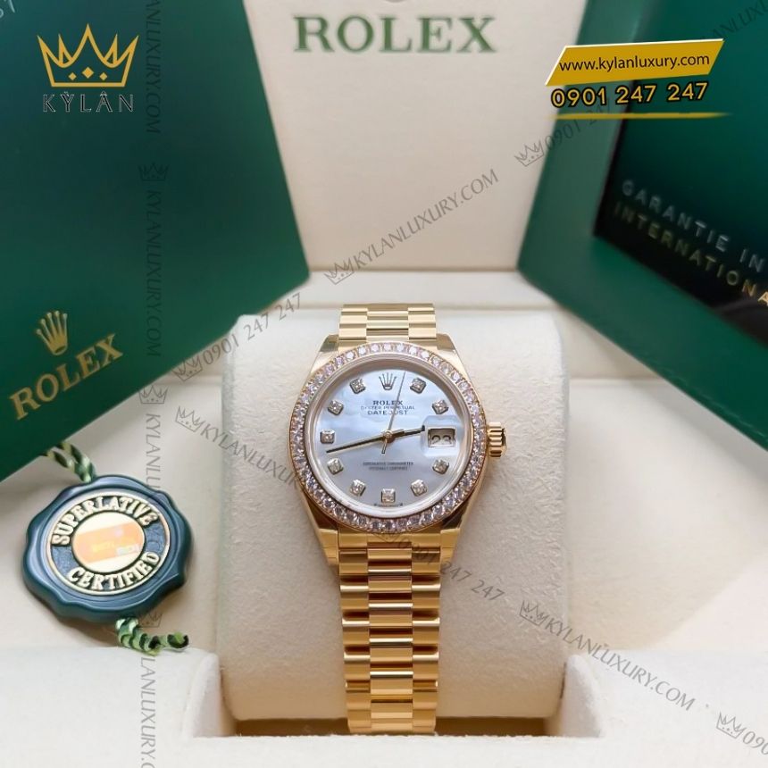 Kỳ Lân Luxury rolex datejust 31 m278288rbr 0006 4 Đồng hồ Rolex Datejust 31 vàng vàng xà cừ 278288RBR-0006