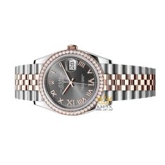 Đồng hồ Rolex Datejust 36 xám La Mã kim cương 126281RBR-0011
