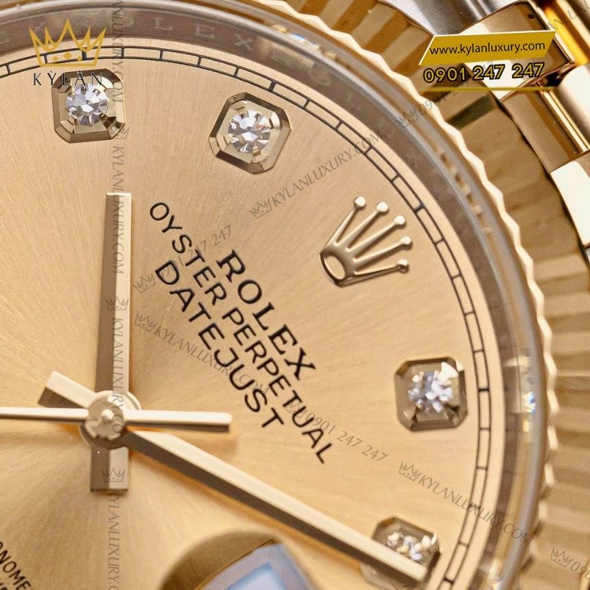 Kỳ Lân Luxury rolex datejust 36 champagne 126233 0017 8 Đồng hồ Rolex Datejust 36 champagne cọc kim cương 126233-0017