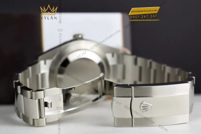 Đồng hồ Rolex Datejust 41 xám La Mã vành trơn 126300-0013