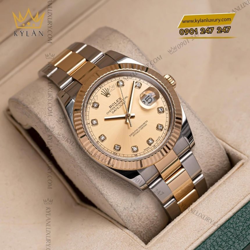 Kỳ Lân Luxury rolex datejust 41 126333 0011 2 Đồng hồ Rolex Datejust 41 cọc kim cương 126333-0011