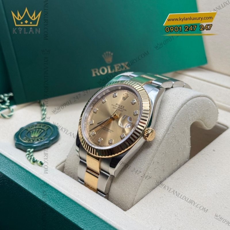 Đồng hồ Rolex Datejust 41 mặt champagne dây oyster 126333-0011