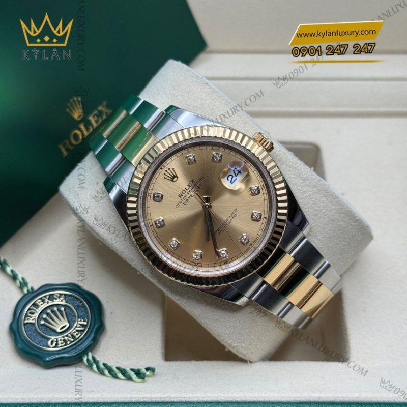 Đồng hồ Rolex Datejust 41 mặt champagne dây oyster 126333-0011