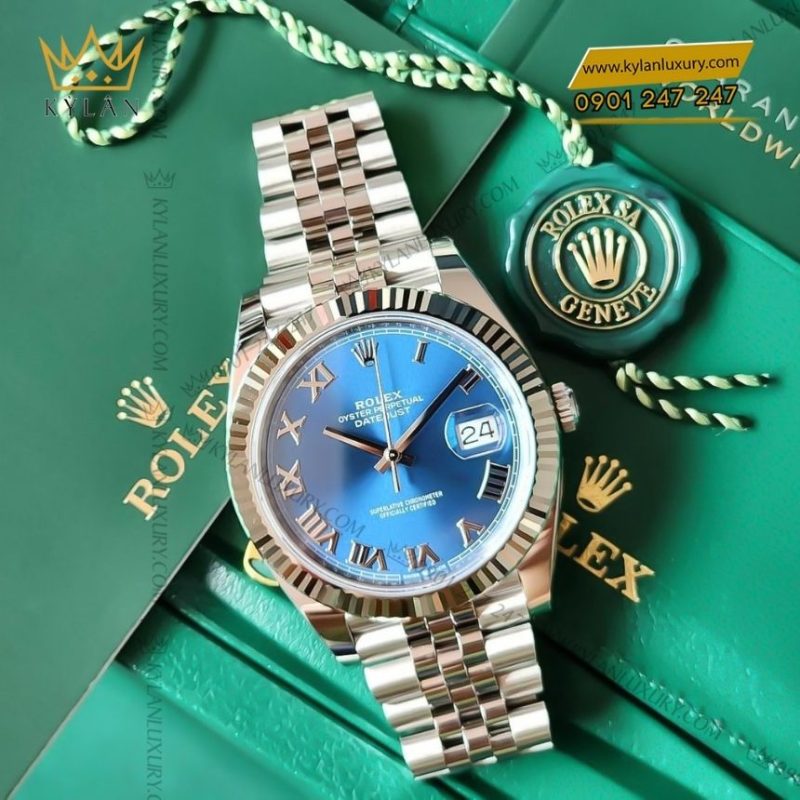 Đồng hồ Rolex Datejust 41 xanh navy La Mã 126334-0026