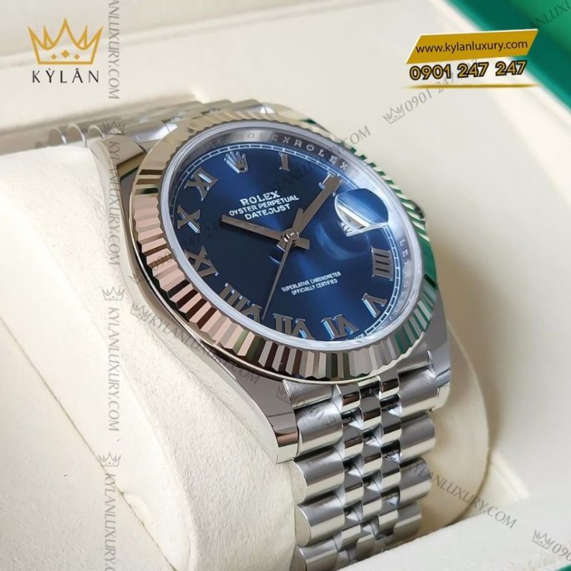 Đồng hồ Rolex Datejust 41 xanh navy La Mã 126334-0026