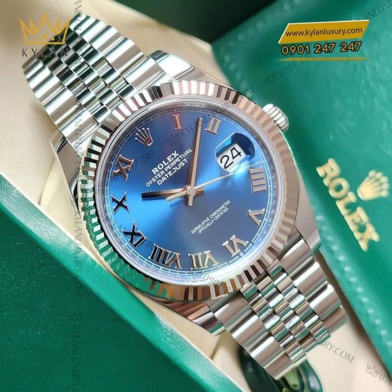 Đồng hồ Rolex Datejust 41 xanh navy La Mã 126334-0026