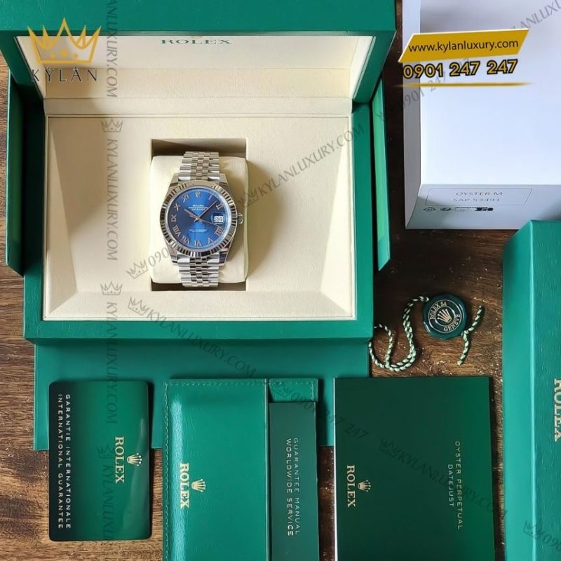 Đồng hồ Rolex Datejust 41 xanh navy La Mã 126334-0026