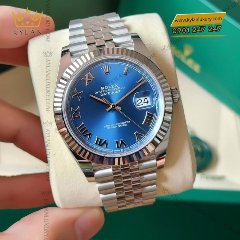 Đồng hồ Rolex Datejust 41 xanh navy La Mã 126334-0026