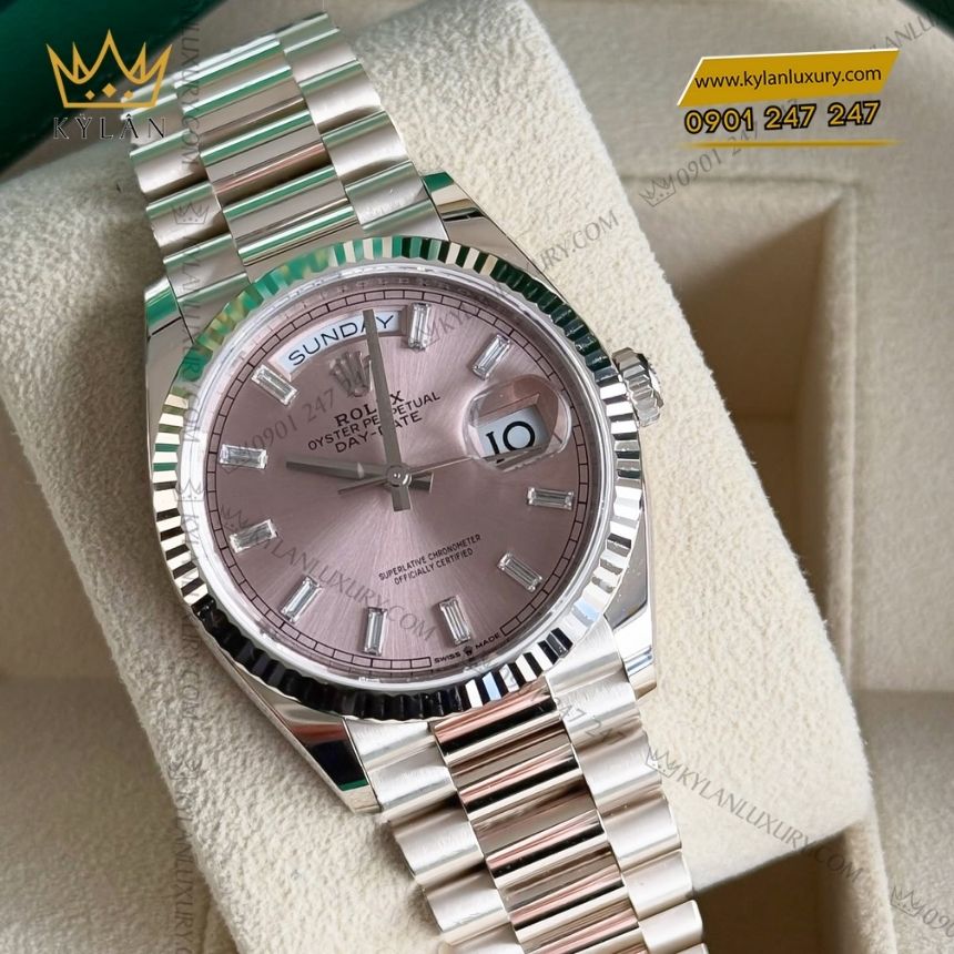 Kỳ Lân Luxury rolex day date 36 128239 0071 3 Đồng hồ Rolex Day Date 36 hồng cọc kim cương 128239-0071