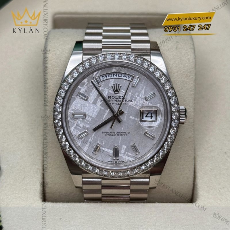 Đồng hồ Rolex Day Date 40 thiên thạch vành kim 228349RBR-0040