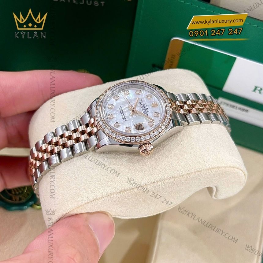 Kỳ Lân Luxury rolex lady datejust 28 279381rbr 0013 6 Đồng hồ Rolex Lady-Datejust 28 mặt ngọc trai 279381RBR-0013