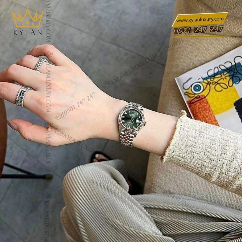 Đồng hồ Rolex Lady Datejust 28 demi xanh olive 279171-0007