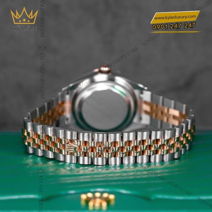 Kỳ Lân Luxury rolex lady datejust 28 xanh olive 279171 0007 4 Đồng hồ Rolex Lady Datejust 28 demi xanh olive 279171-0007