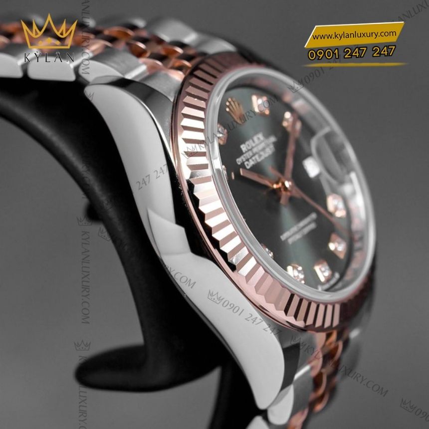 Kỳ Lân Luxury rolex lady datejust 28 xanh olive 279171 0007 6 Đồng hồ Rolex Lady Datejust 28 demi xanh olive 279171-0007