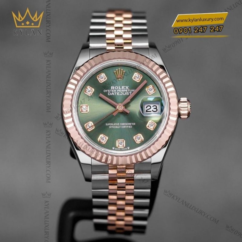 Đồng hồ Rolex Lady Datejust 28 demi xanh olive 279171-0007