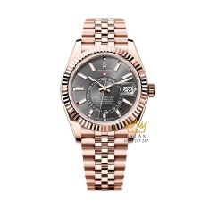 rolex-sky-dweller-336935-0008 (1) Đồng hồ Rolex Sky-Dweller vàng hồng mặt xám 336935-0008