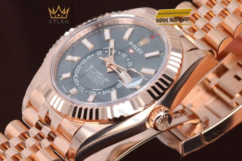 Đồng hồ Rolex Sky-Dweller vàng hồng mặt xám 336935-0008