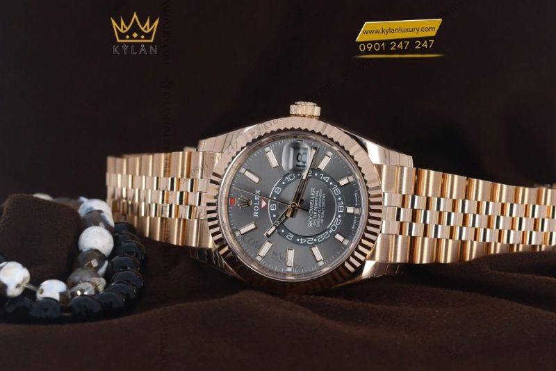 Đồng hồ Rolex Sky-Dweller vàng hồng mặt xám 336935-0008