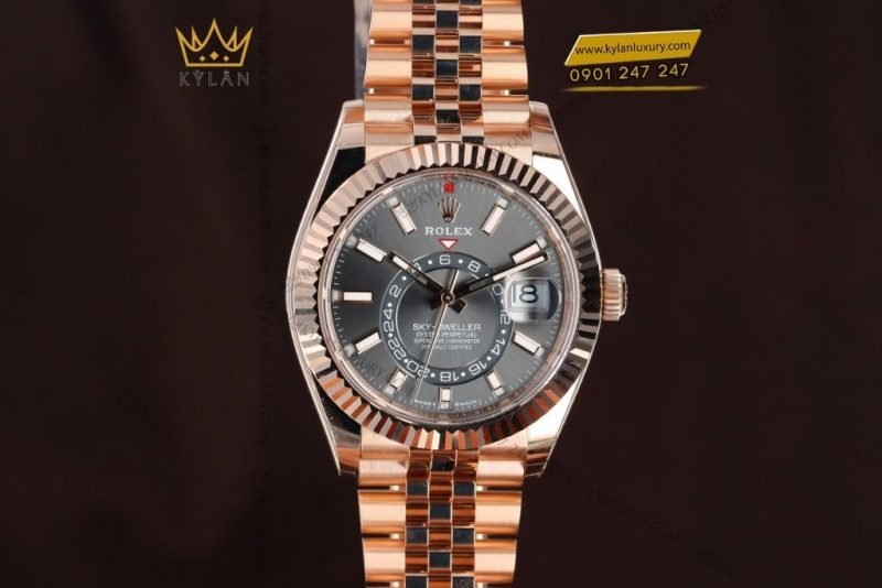 Đồng hồ Rolex Sky-Dweller vàng hồng mặt xám 336935-0008