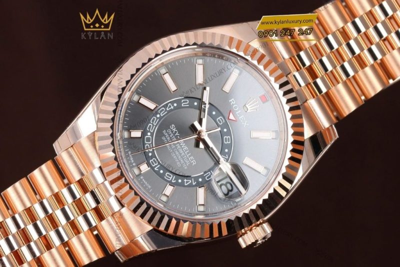 Đồng hồ Rolex Sky-Dweller vàng hồng mặt xám 336935-0008