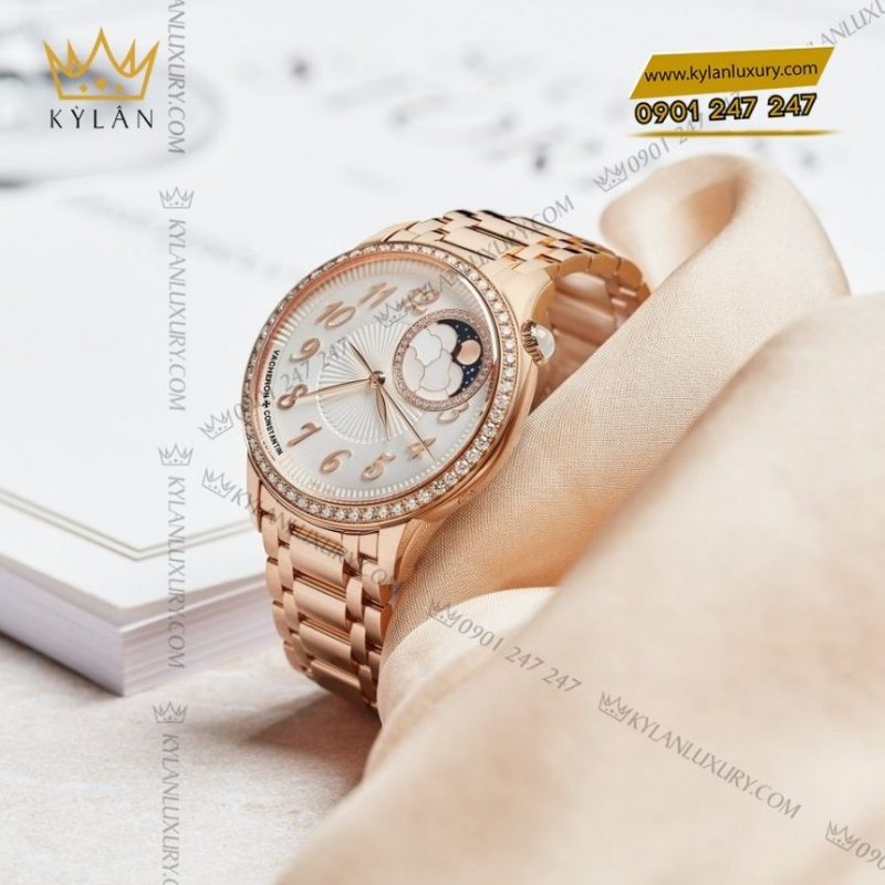 Đồng hồ Vacheron Constantin Égérie Moon Phase vàng hồng 18K