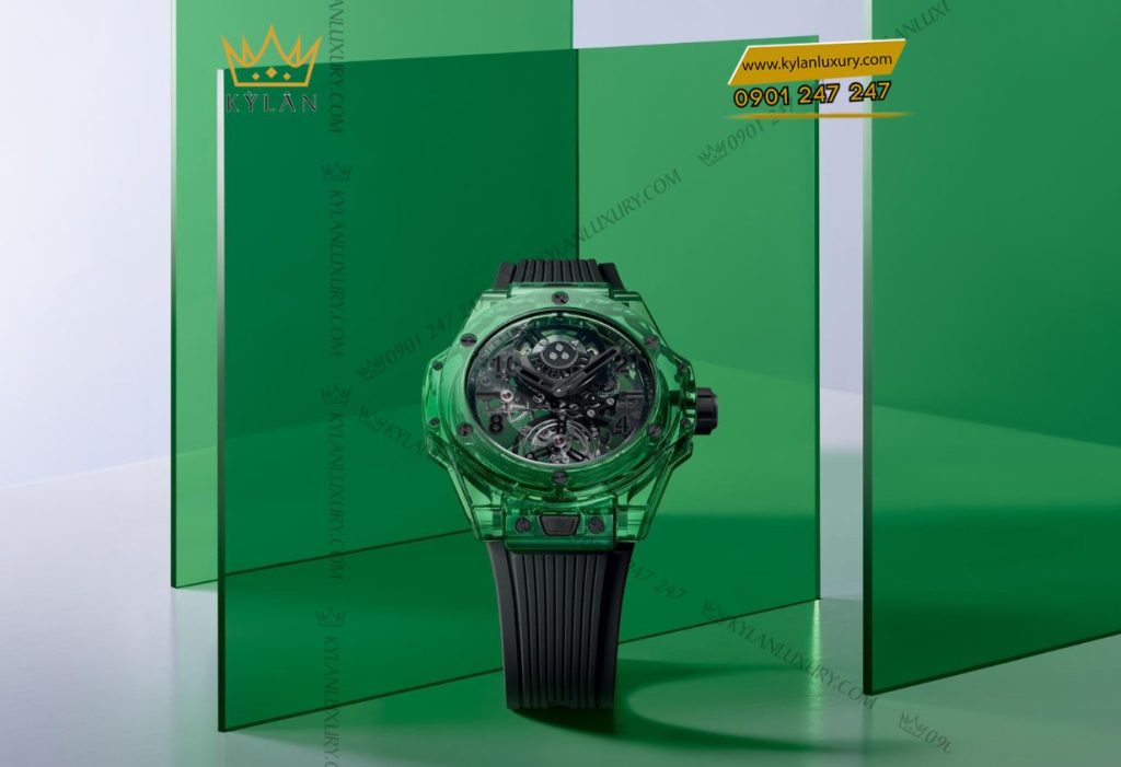 Hublot Big Bang Tourbillon Automatic Green SAXEM 44mm – đồng hồ tourbillon trong suốt giới hạn 18 chiếc với sắc xanh ngọc rực rỡ