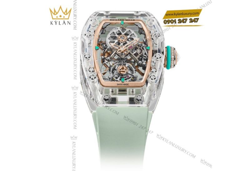Richard Mille RM 75-01 Flying Tourbillon Sapphire với vỏ sapphire trong suốt và kiến trúc cơ khí tinh xảo