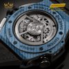 Bộ máy HUB1580 UNICO skeleton xanh mờ với cơ chế đếm gậy golf tự động của Hublot.