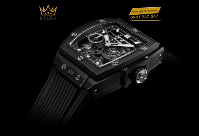 Đồng hồ Hublot Spirit of Big Bang Meca-10 Black Magic 45MM với mặt số skeleton và vỏ ceramic đen hiện đại