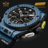Cận cảnh vỏ carbon kết hợp Texalium xanh dương của Hublot Big Bang Unico Golf Sky Blue Carbon, thể hiện độ nhẹ và độ bền vượt trội.
