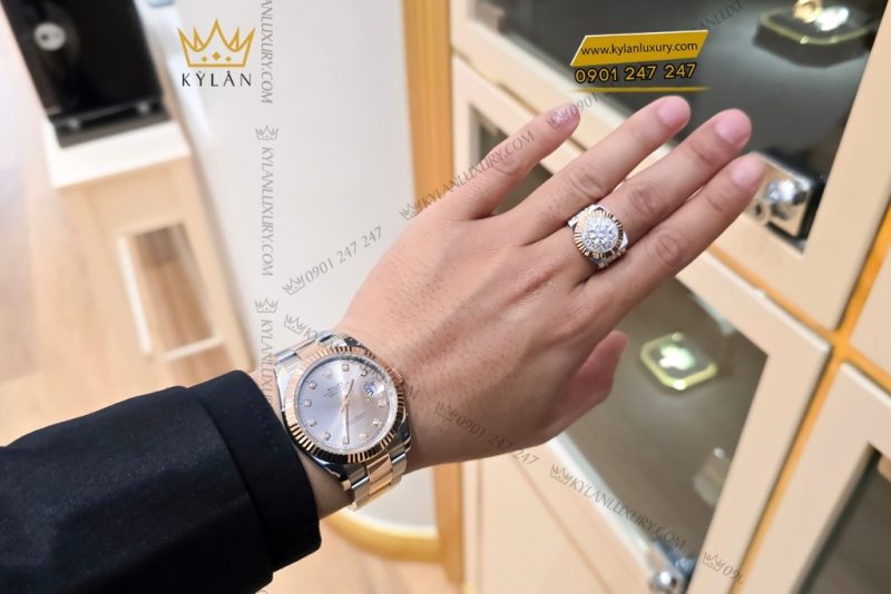 Đồng hồ Rolex Datejust 41 Sundust cọc kim cương 126331-0007