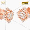 Bông tai vàng hồng Au750 đính kim cương