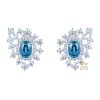 Bông tai vàng trắng Au750 đính kim cương và đá Topaz