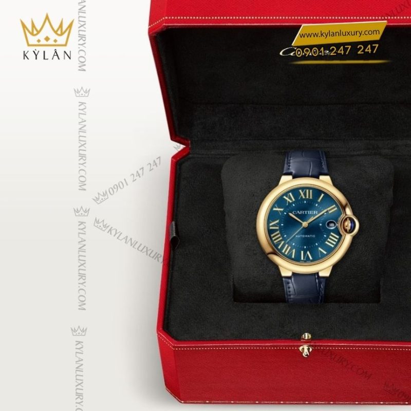 Đồng hồ Cartier Ballon Bleu vàng vàng xanh dương WGBB0063
