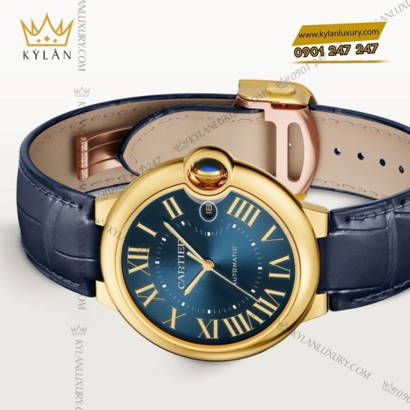 Đồng hồ Cartier Ballon Bleu vàng vàng xanh dương WGBB0063