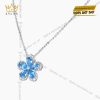 Dây chuyền bông hoa 5 cánh đính kim cương và đá topaz