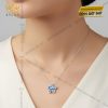 Dây chuyền bông hoa 5 cánh đính kim cương và đá topaz