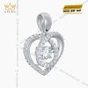 Mặt dây chuyền trái tim vàng trắng Au750 đính kim cương