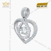 Mặt dây chuyền trái tim vàng trắng Au750 đính kim cương