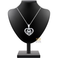 Mặt dây chuyền trái tim vàng trắng Au750 đính kim cương Mặt dây chuyền trái tim vàng trắng Au750 đính kim cương