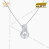 Dây chuyền vàng trắng Au750 đính kim cương